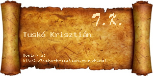 Tuskó Krisztián névjegykártya